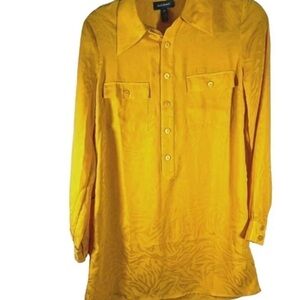 New ModCloth gold tone zebra print shirt dress women’s XS